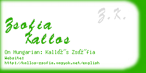 zsofia kallos business card